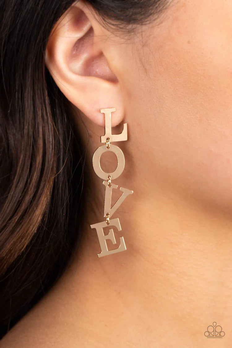 L-O-V-E - Gold Earrings